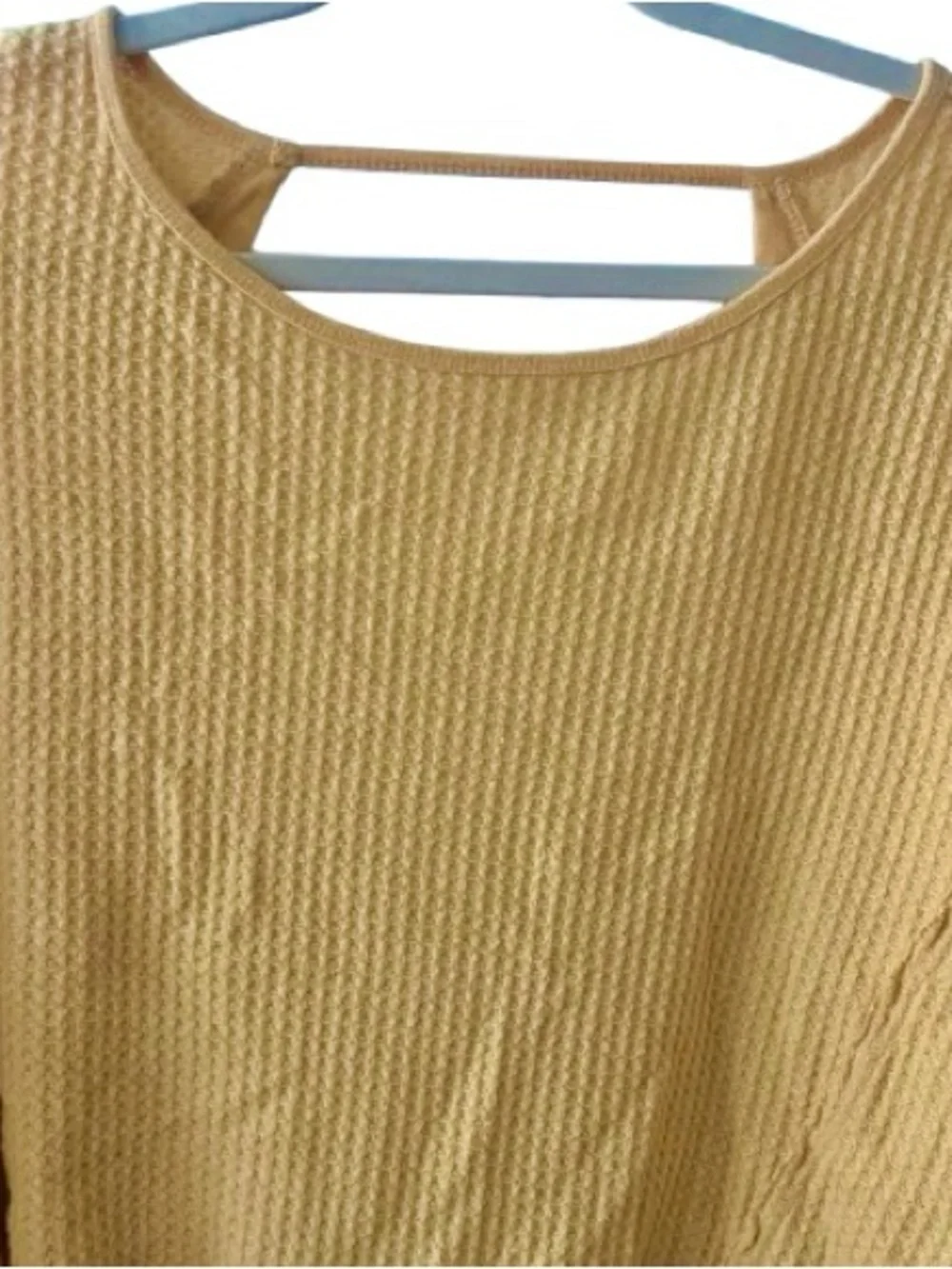 Free People We The Free Love Me Open Back Waffle Knit Thermal Top